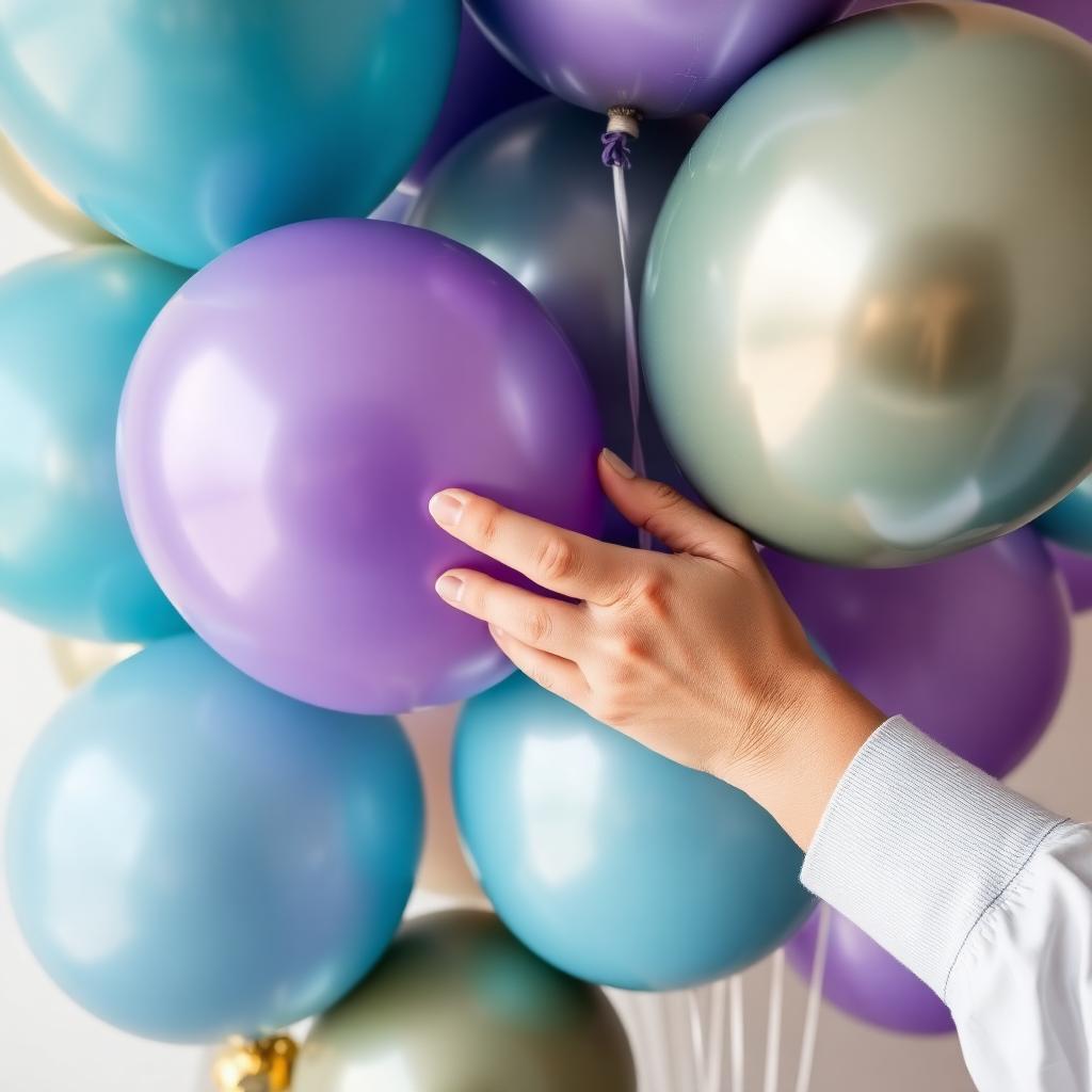 Detalle artesanal de globos cromados premium