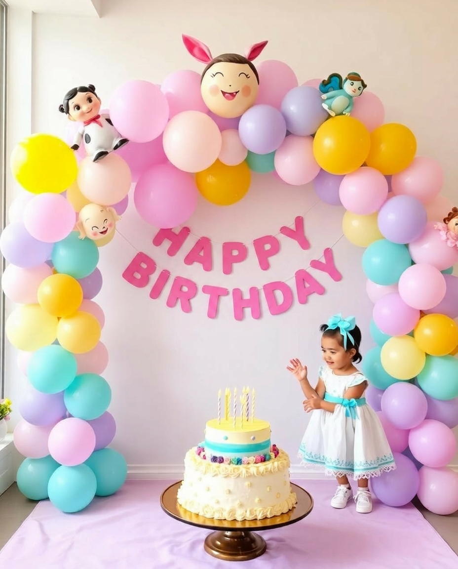 Decoración infantil de cumpleaños pastel